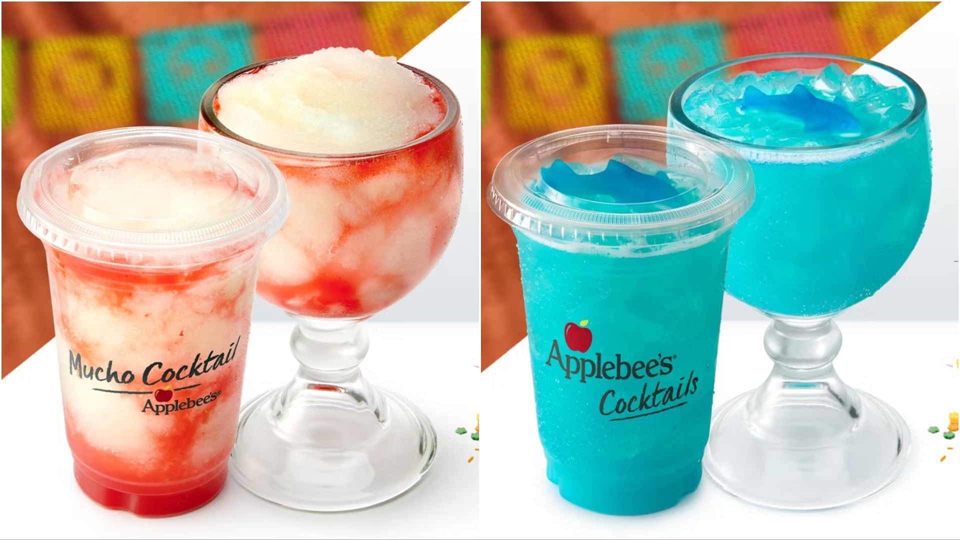 The Tipsy Shark and the new Strawberry Daq-a-Rita drinks from the $6 Creveza & Sips line-up (Image via Applebee’s)